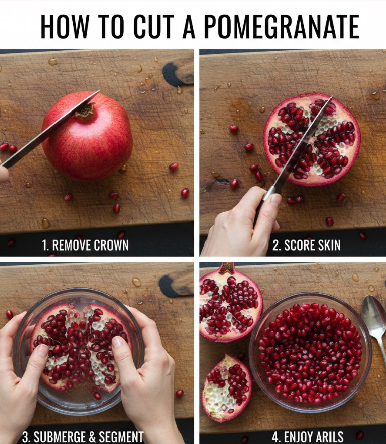 how to cut a pomegranate​