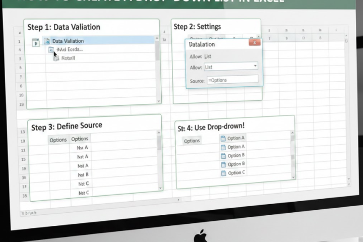 how to create a drop down list in excel​