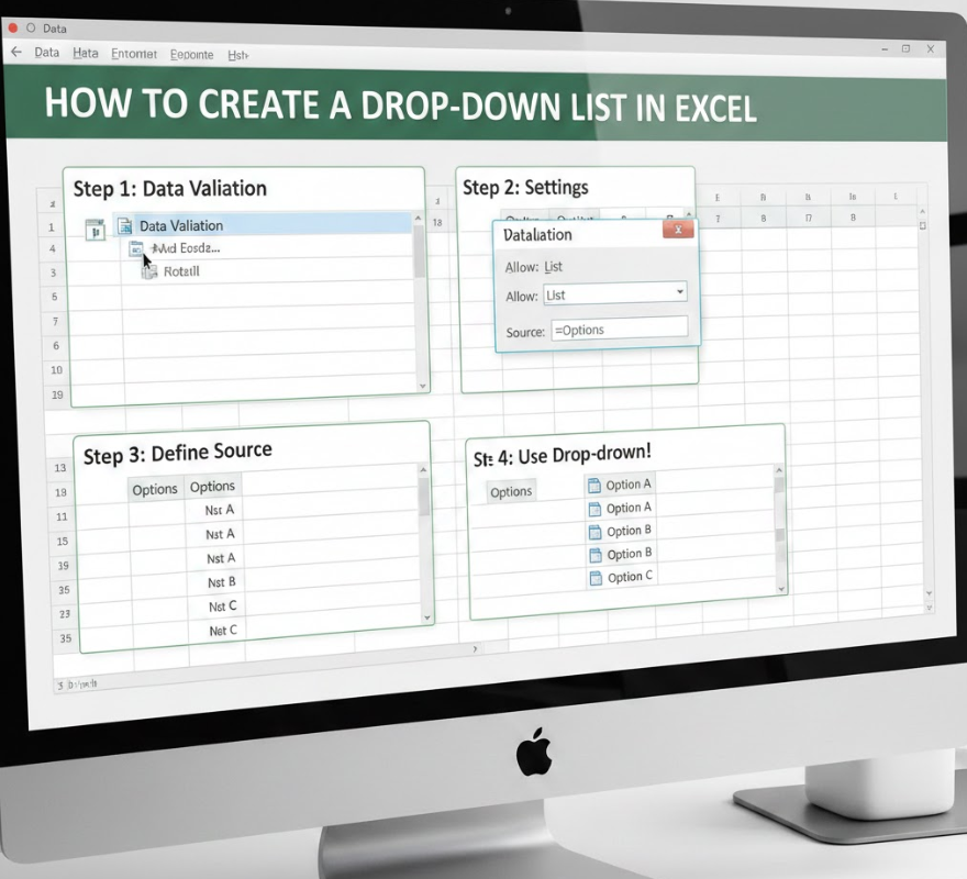 how to create a drop down list in excel​