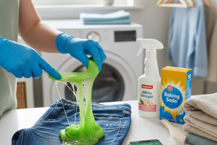 how to get slime out of clothes​