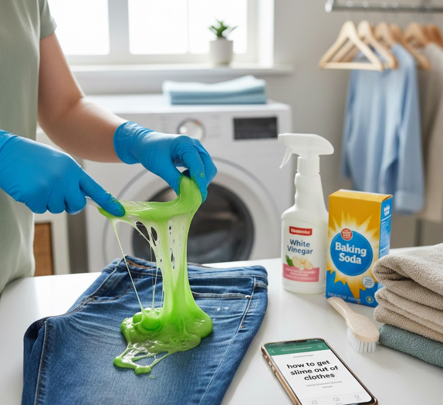 how to get slime out of clothes​